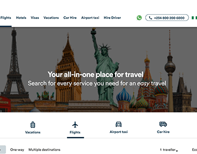 Landing Page for a travel agency