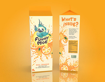 Orange Juice Box Mock up Design