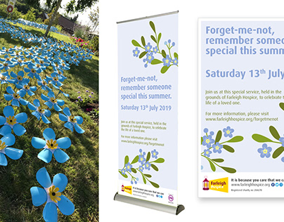 Forget-me-not memorial service promo and keepsake