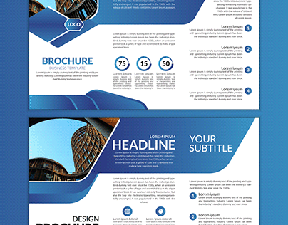 corporate business three-fold brochure design template