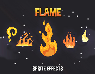 Cartoon Fire Flame Animation Sprite Set