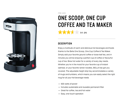 One Scoop, One Cup Coffee and Tea Maker