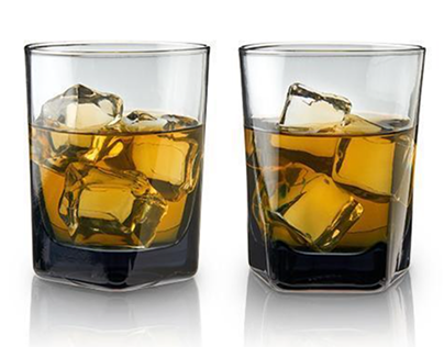 Smoke Double Old Fashioned Crystal Glasses
