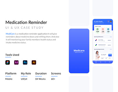 UX | UI Case Study - MEDICARE - Medication Reminder App