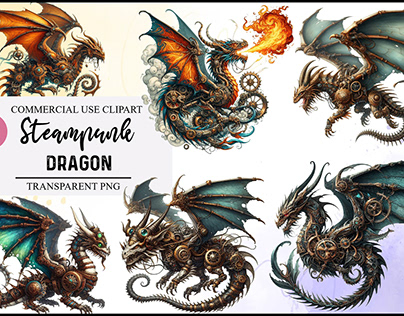 Watercolor Steampunk Dragon