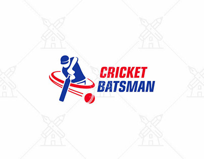 Cricket batsman logo design (Download link below)