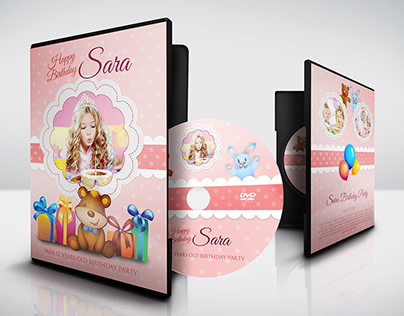 Birthday Party DVD Cover and DVD Label Template 4