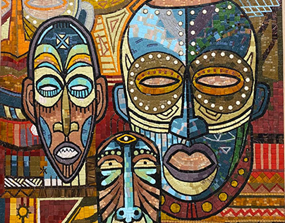 Mosaic inspired from African masks