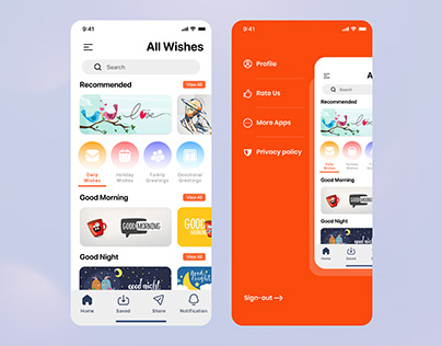 All Wishes & Greeting UI - Mobile App Design