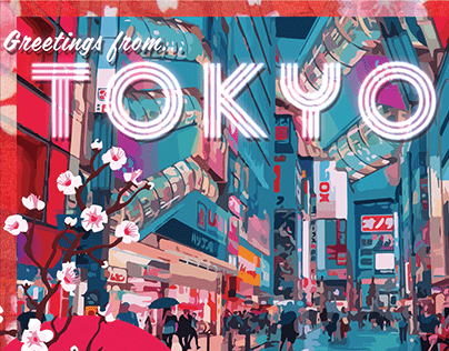 Greetings from Tokyo Postcard