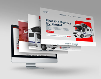 RV Website Landing Page | Car Website UI