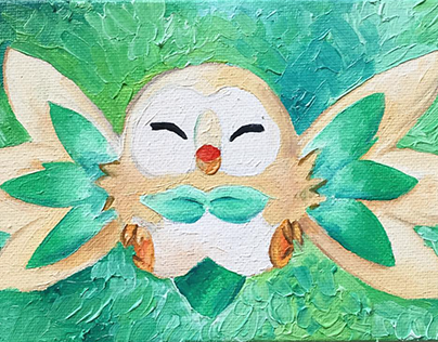 Rowlet, Pokemon painting - personal projects