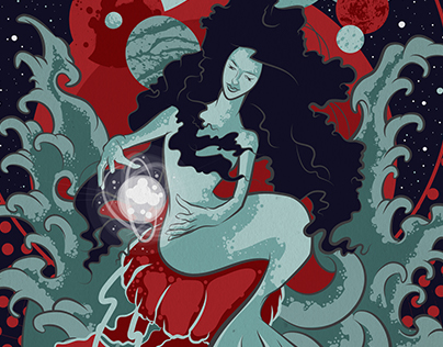 Mermaid Poster Art - Vector Art