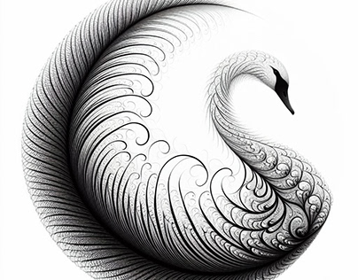 Swan feather. Tattoo. Ink