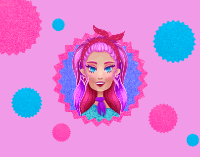 Brand character in Barbie style
