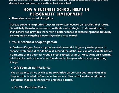 Developing Outgoing Personality at Business School