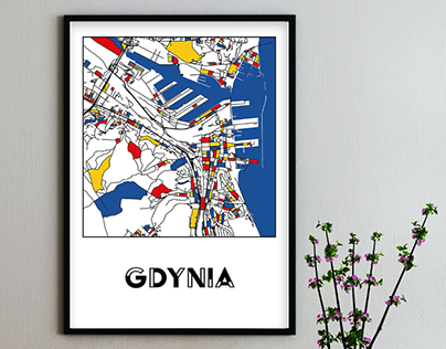 Gdynia map poster