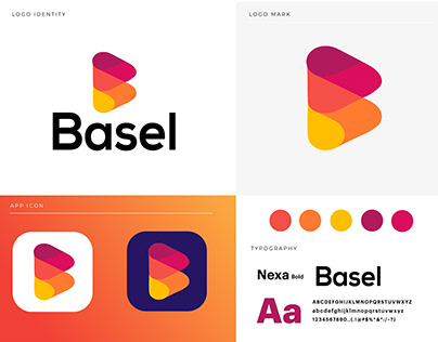Basel modern logo design | B colorful logo design