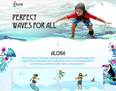 website for a hawaii feeling surf park.