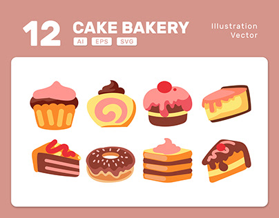 Cake Illustration set