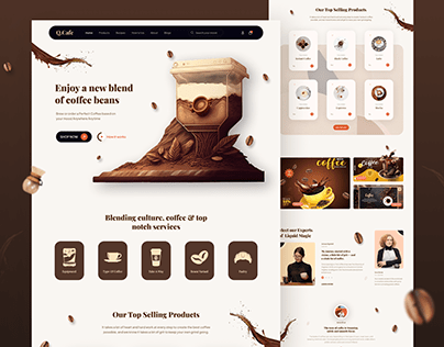 Q Cafe Coffee Shop Website Design