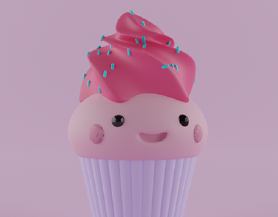 Cupcake 3d render