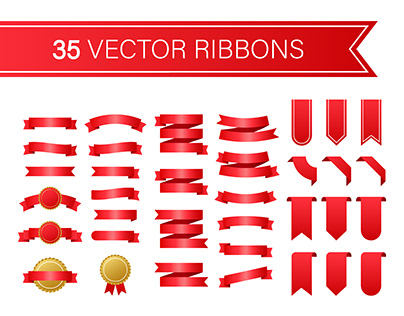35 vector ribbons