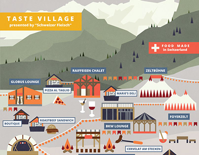 Zermatt Unplugged Festival Map Illustration