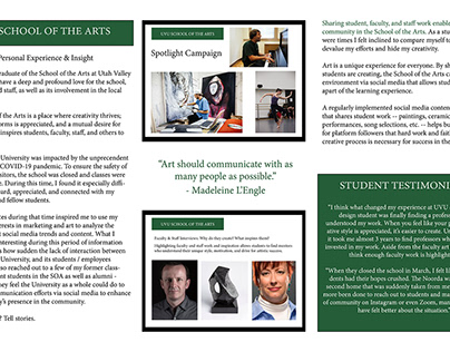 UVU School of the Arts Campaign Idea