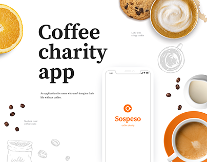 Coffee charity app design concept
