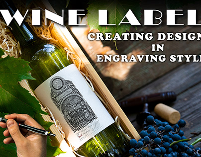 Creating Wine label in engraving style
