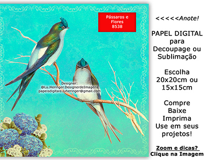Papel p Decoupage - Decoupage Paper 8538