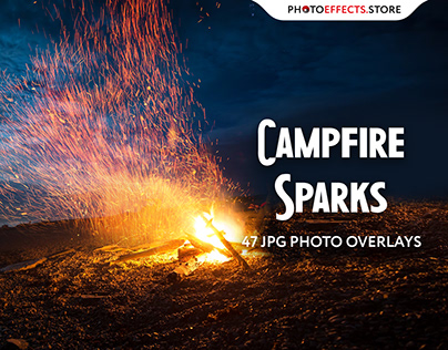 47 Campfire Spark Photo Overlays