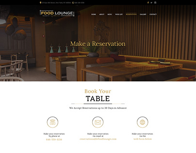 Web and mobile design for New York Restaurant