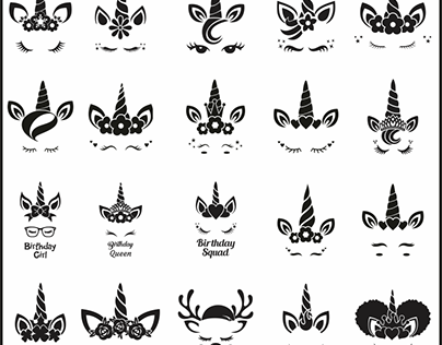 Queen Unicorn SVG Design Pack for Cricut, Silhouette