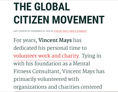 The Global Citizen Movement - Vincent Mays