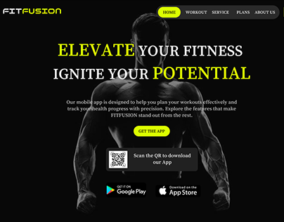 Landing page for a Fitness Application