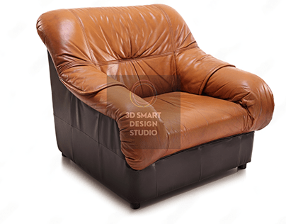 3d model of a leather armchair