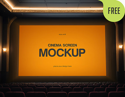 Free Cinema Screen Mockup. AI Generated