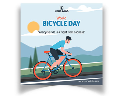 World Bicycle Day Social Media Post Banner Templates
