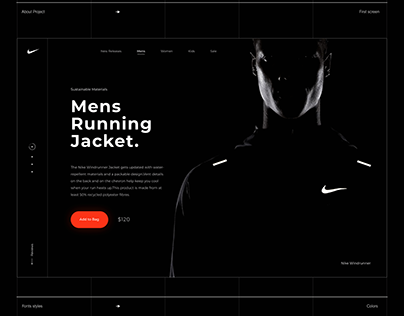 Nike Windrunner Website design UX UI