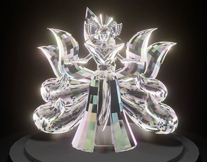 Nine-Tailed Empress Diamond Statue
