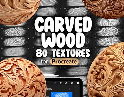 Procreate Carved Wood Texture Brushes