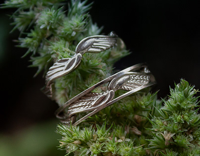 Wings wedding rings