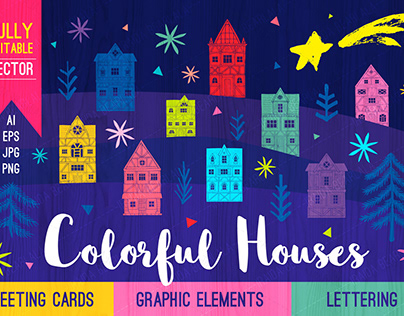 Colorful Houses Christmas Collection