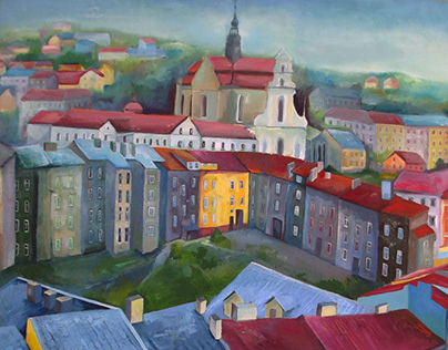 "Przemysl" panoramic town, 5 oil paintings by AlexKlime