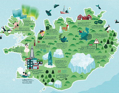 Illustrated Map of Iceland