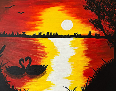 Swan lake painting