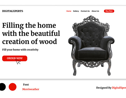 Furniture website mockup