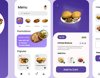 Indian Cuisine Food App UI
